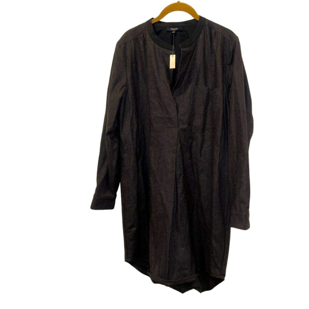 madewell NEW NWT charcoal gray wool tunic dress L 
42 bust